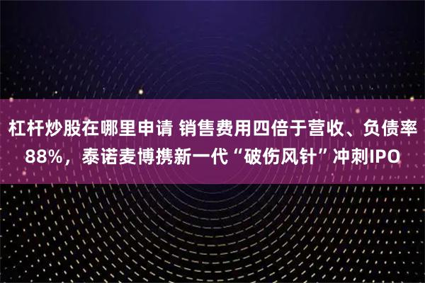 杠杆炒股在哪里申请 销售费用四倍于营收、负债率88%，泰诺麦博携新一代“破伤风针”冲刺IPO